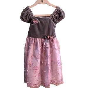 Laura Ashley Dress, Gray and Pink, Size 2 (Girl)